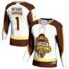Western Michigan Broncos GameDay Greats Youth 2025 NCAA Frozen Four Men's Ice Hockey National Champions Commemorative Fashion Jersey - White - Front View