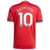 Marcus Rashford Manchester United adidas Home 2025/26 Authentic Player Jersey - Red - Detail View