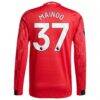 Kobbie Mainoo Manchester United adidas Home 2025/26 Authentic Player Long Sleeve Jersey - Red - Detail View
