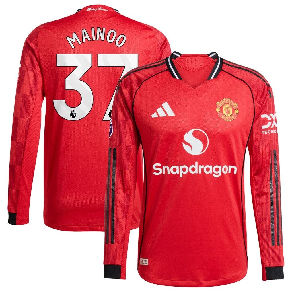Kobbie Mainoo Manchester United adidas Home 2025/26 Authentic Player Long Sleeve Jersey