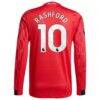 Marcus Rashford Manchester United adidas Home 2025/26 Authentic Player Long Sleeve Jersey - Red - Detail View