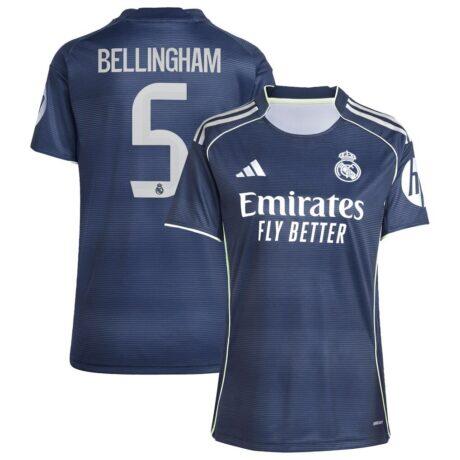 Jude Bellingham Real Madrid adidas Women's 2025/26 Away Replica Player Jersey - Blue - Front View