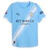Erling Haaland Manchester City Puma 2025/26 Home Authentic Player Jersey - Sky Blue - Side View