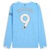 Erling Haaland Manchester City Puma 2025/26 Home Replica Long Sleeve Player Jersey - - Detail View