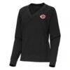Cincinnati Reds Antigua Women's Varsity Tri-Blend V-Neck Long Sleeve T-Shirt - - Side View