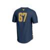 #67 West Virginia Mountaineers GameDay Greats Unisex Lightweight Soccer Fashion Jersey - Navy - Front View