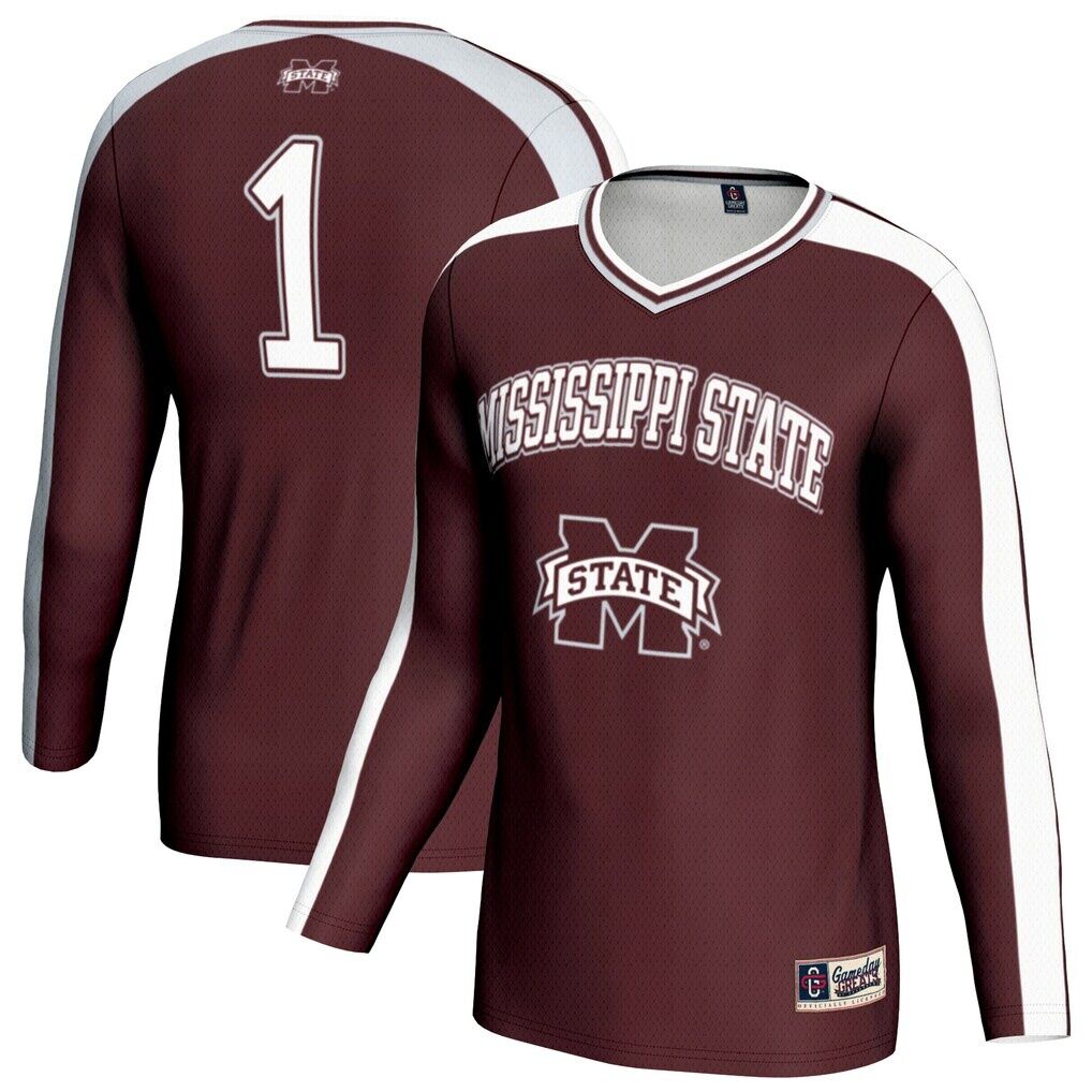Mississippi State Bulldogs GameDay Greats Unisex #1 Lightweight Volleyball Fashion Jersey - Maroon