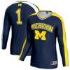 Michigan Wolverines GameDay Greats Unisex #1 Lightweight Volleyball Fashion Jersey - Navy - Front View