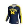 Michigan Wolverines GameDay Greats Unisex #1 Lightweight Volleyball Fashion Jersey - Navy - Side View