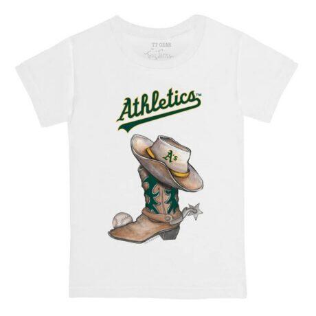 Athletics Tiny Turnip Infant Cowboy Boot T-Shirt - White - Front View