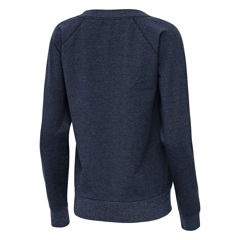 New England Patriots Antigua Women's Varsity Tri-Blend V-Neck Long Sleeve T-Shirt - Heather Navy