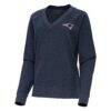 New England Patriots Antigua Women's Varsity Tri-Blend V-Neck Long Sleeve T-Shirt - - Side View