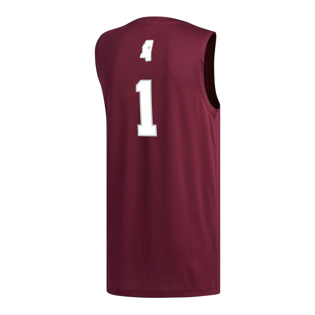 #1 Mississippi State Bulldogs adidas Replica Basketball Jersey - Maroon