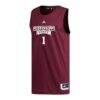#1 Mississippi State Bulldogs adidas Replica Basketball Jersey - - Side View