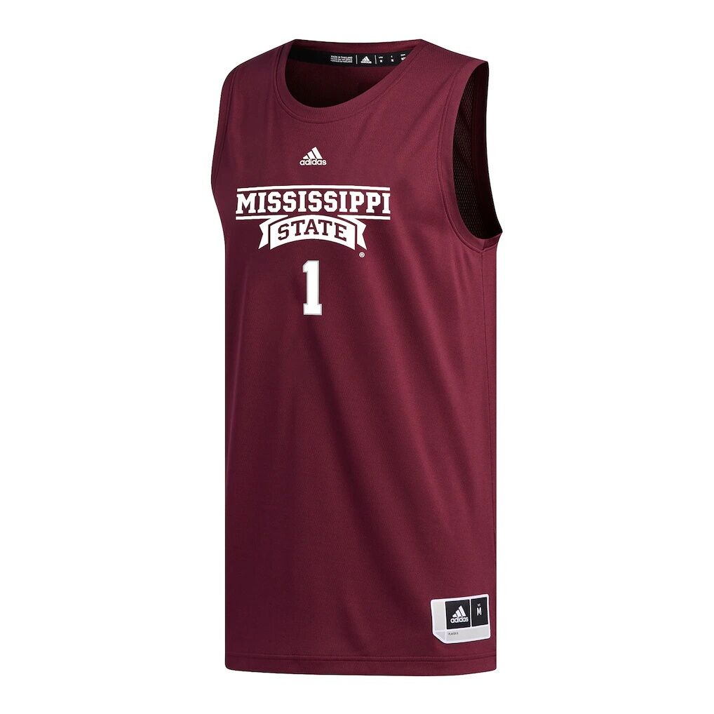 #1 Mississippi State Bulldogs adidas Replica Basketball Jersey - Maroon