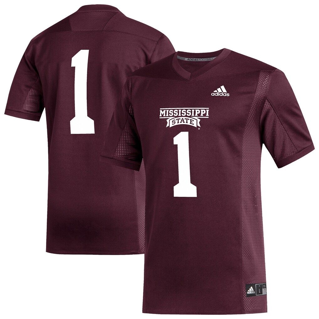 #1 Mississippi State Bulldogs adidas Replica Football Jersey - Maroon
