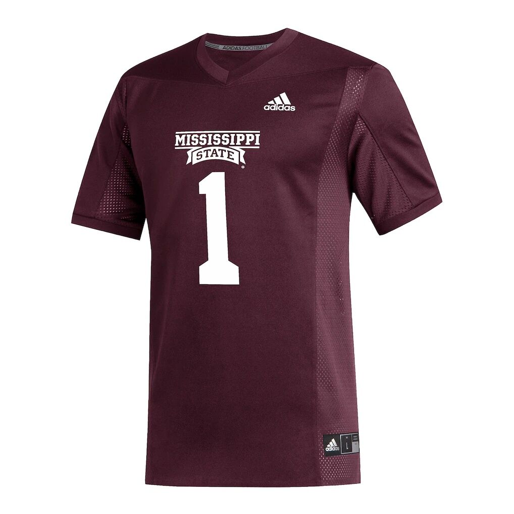 #1 Mississippi State Bulldogs adidas Replica Football Jersey - Maroon