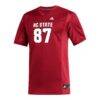 #87 NC State Wolfpack adidas Replica Football Jersey - Red - Side View
