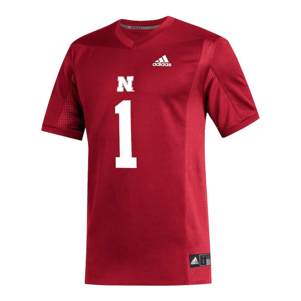 #1 Nebraska Huskers adidas Replica Football Jersey - Scarlet