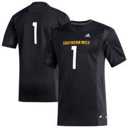 #1 Southern Miss Golden Eagles adidas Replica Football Jersey - Black - Front View