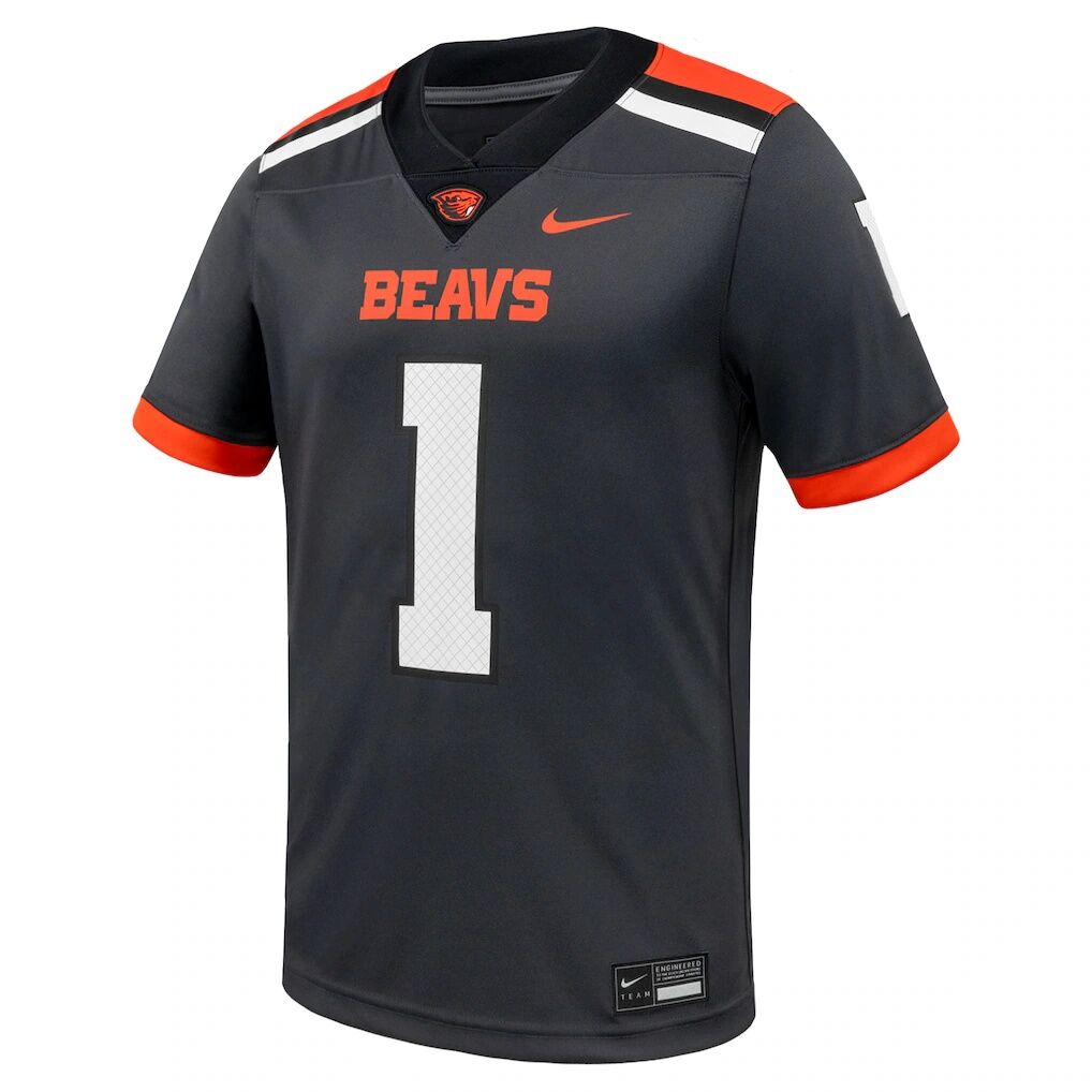 #1 Oregon State Beavers Nike  Game Football Jersey - Anthracite