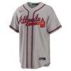 Atlanta Braves Nike Road Replica Jersey - Gray - Side View