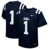 #1 Ole Miss Rebels Nike Youth Untouchable Replica Game Jersey - Navy - Front View