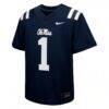 #1 Ole Miss Rebels Nike Youth Untouchable Replica Game Jersey - Navy - Side View