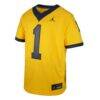 #1 Michigan Wolverines Jordan Brand Youth Untouchable Replica Game Jersey - - Side View