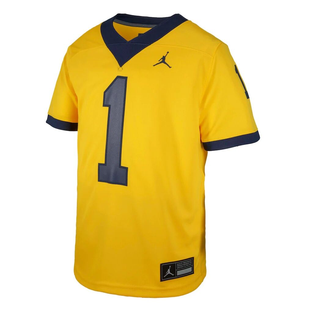 #1 Michigan Wolverines Jordan Brand Youth  Untouchable Replica Game Jersey - Maize