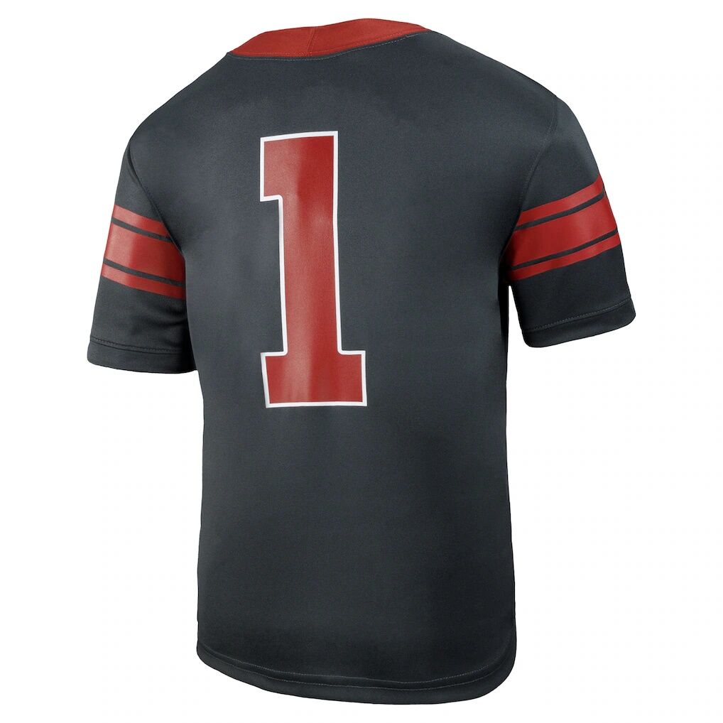 #1 Oklahoma Sooners Jordan Brand Youth Football Game Jersey - Anthracite