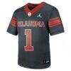 #1 Oklahoma Sooners Jordan Brand Youth Football Game Jersey - Anthracite - Side View