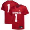 #1 Oklahoma Sooners Jordan Brand Preschool Untouchable Replica Football Jersey - Crimson - Front View