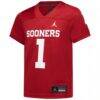#1 Oklahoma Sooners Jordan Brand Preschool Untouchable Replica Football Jersey - Crimson - Side View