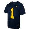 #1 Michigan Wolverines Jordan Brand Toddler Untouchable Replica Game Jersey - Navy - Side View