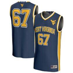 West Virginia Mountaineers GameDay Greats Youth Lightweight Collegiate Basketball Fashion Jersey - Navy - Front View