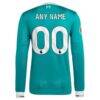 Liverpool adidas 2025/26 Third Authentic Long Sleeve Custom Jersey - Green - Detail View