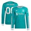 Liverpool adidas 2025/26 Third Authentic Long Sleeve Custom Jersey - Green - Front View