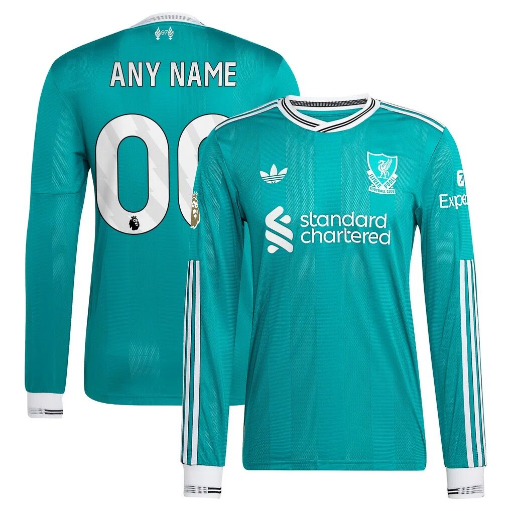 Liverpool adidas 2025/26 Third Authentic Long Sleeve Custom Jersey