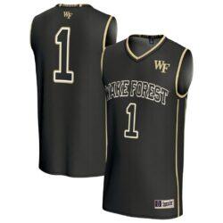 #1 Wake Forest Demon Deacons GameDay Greats Unisex Lightweight Basketball Fashion Jersey - Black - Front View