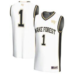 #1 Wake Forest Demon Deacons GameDay Greats Youth Lightweight Basketball Fashion Jersey - White - Front View