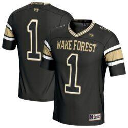 #1 Wake Forest Demon Deacons GameDay Greats Unisex Lightweight Football Fashion Jersey - Black - Front View