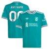 Liverpool adidas Youth 2025/26 Third Replica Custom Jersey - Green - Front View