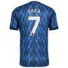 Bukayo Saka Arsenal adidas 2025/26 Away Authentic Player Jersey - Blue - Detail View