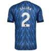 William Saliba Arsenal adidas 2025/26 Away Authentic Player Jersey - Blue - Detail View