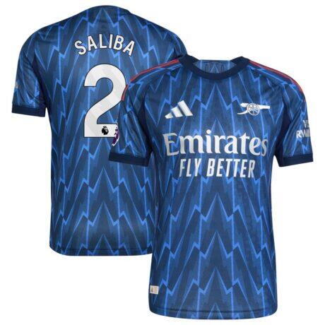 William Saliba Arsenal adidas 2025/26 Away Authentic Player Jersey - Blue - Front View