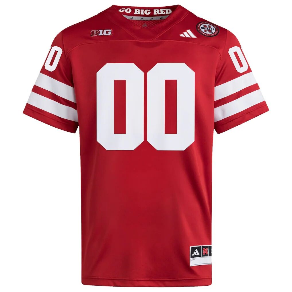Nebraska Huskers adidas Custom Home Premier Football Jersey - Scarlet