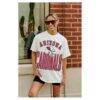 Arizona Cardinals Gameday Couture Women's Oversized Classic Fierce Focus T-Shirt - White - Detail View
