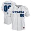 Nevada Wolf Pack GameDay Greats Unisex Lightweight Collegiate Baseball Pinstripe NIL Pick-A-Player Fashion Jersey - White - Front View