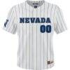 Nevada Wolf Pack GameDay Greats Unisex Lightweight Collegiate Baseball Pinstripe NIL Pick-A-Player Fashion Jersey - White - Side View